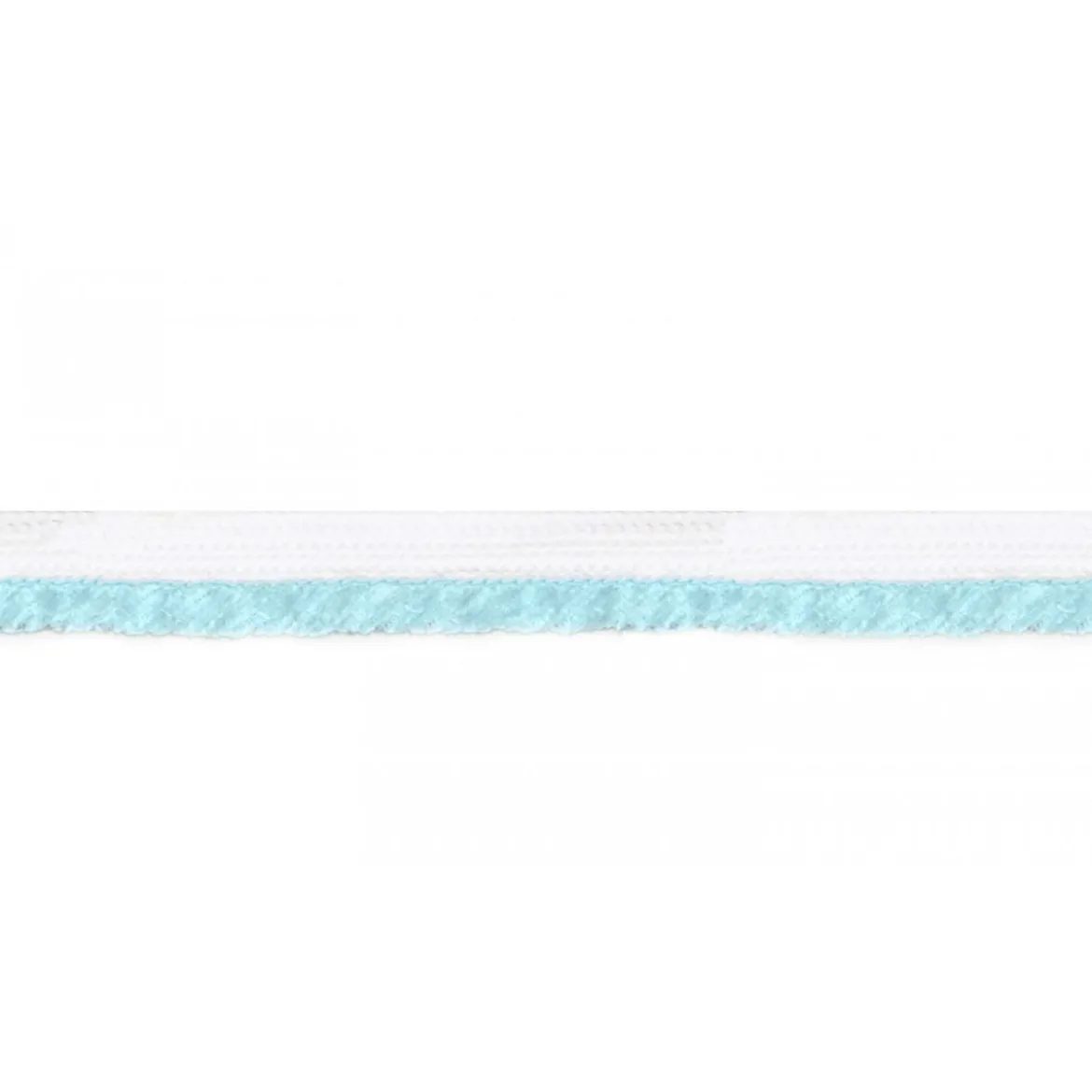 Paspelband zweifarbig Meterware weiß hellblau Breite: 1cm