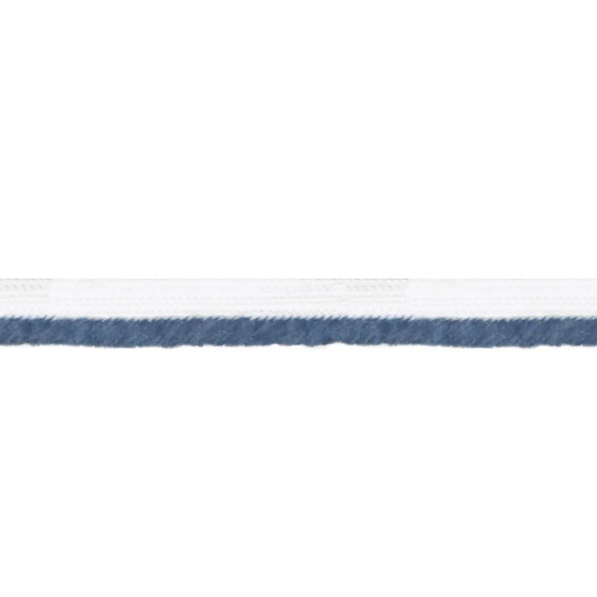 Paspelband zweifarbig Meterware weiß jeansblau Breite: 1cm