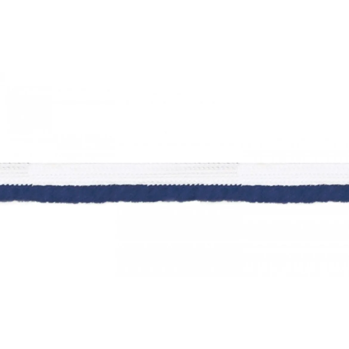 Paspelband zweifarbig Meterware weiß dunkelblau Breite: 1cm