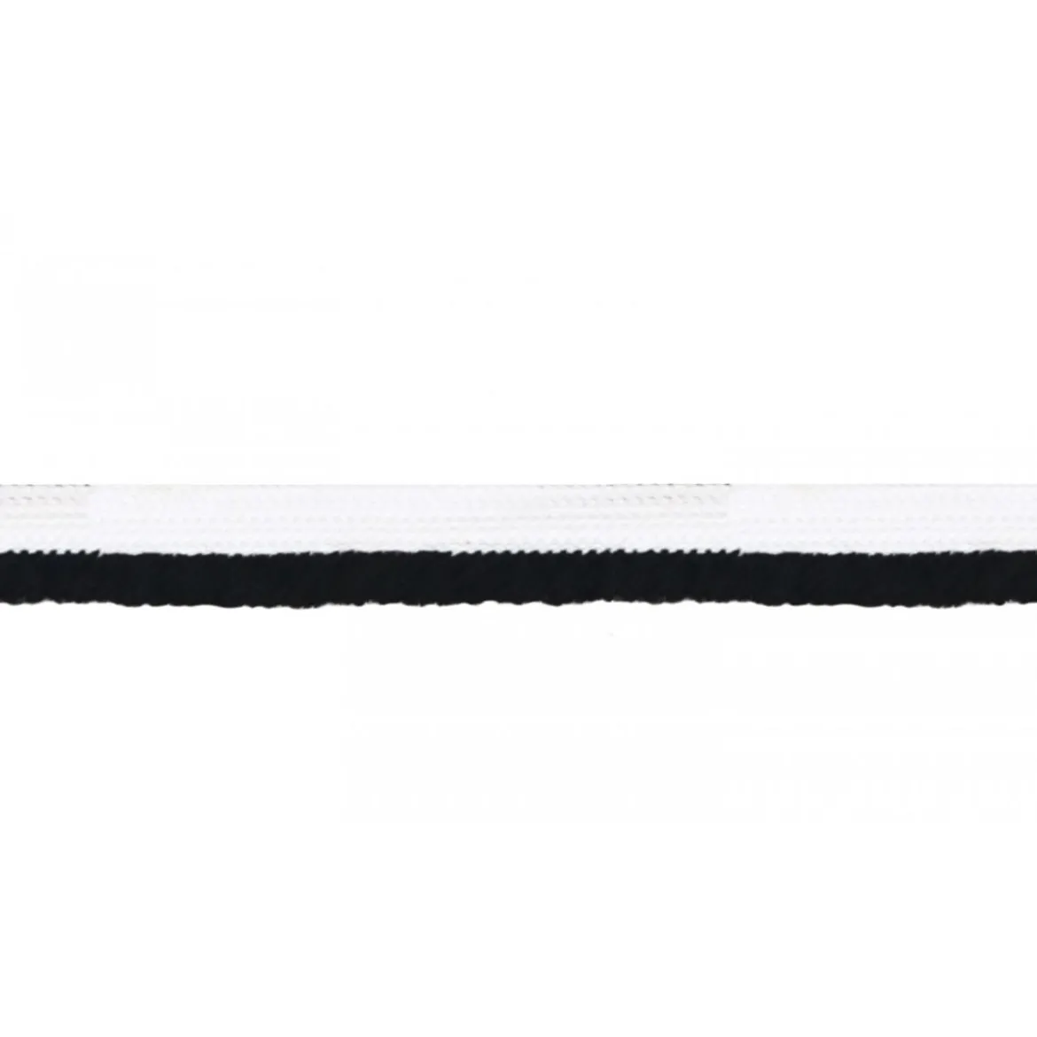 Paspelband zweifarbig Meterware weiß schwarz Breite: 1cm