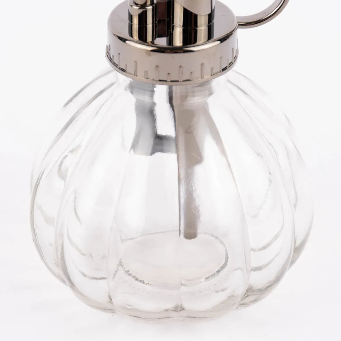 Pflanzensprüher Glas Kunststoff klar dunkelsilberfarben 8,5x15cm