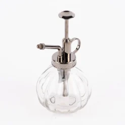 Pflanzensprüher Glas Kunststoff klar dunkelsilberfarben 8,5x15cm