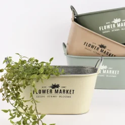 Pflanztopf Flower Market mit Henkel Metall verschiedene Farben