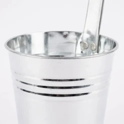 Pflanztopf mit Haken Metall silberfarben 13,5x29cm