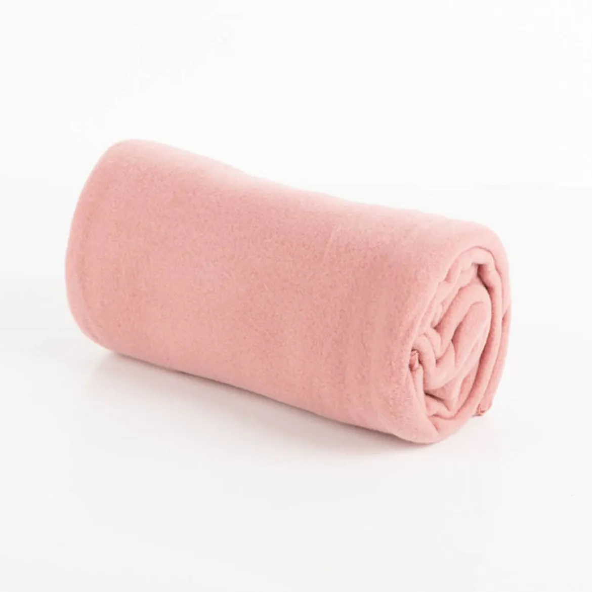 Plaid aus Kuschelfleece mit Kettelrand einfarbig rosa 125x150cm