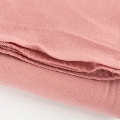 Plaid aus Kuschelfleece mit Kettelrand einfarbig rosa 125x150cm