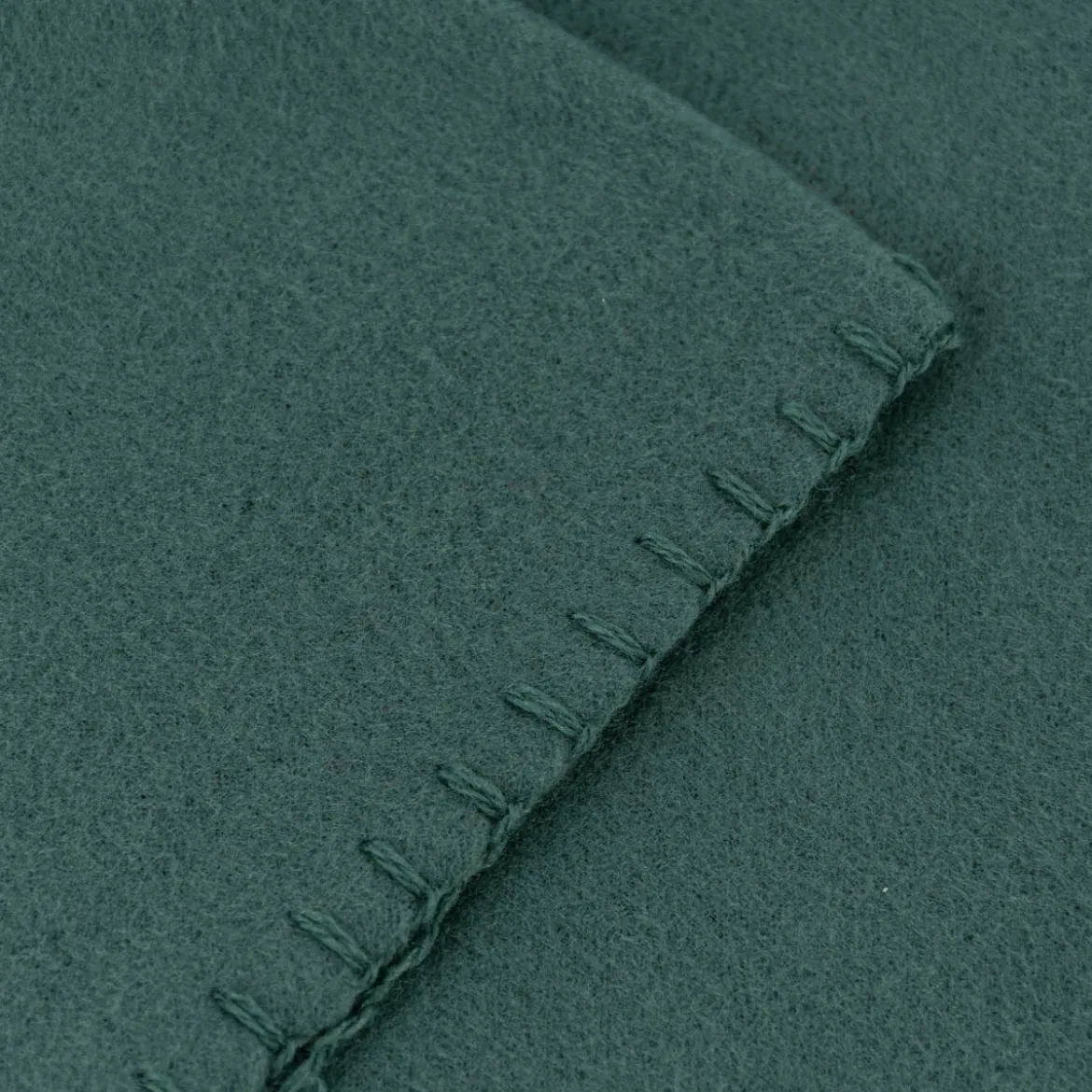 Plaid aus Polyester mit grobem Kettelrand einfarbig petrol 125x150cm