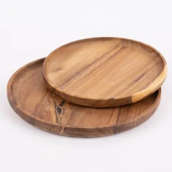 Platte Teller rund Akazienholz natur 28x2cm