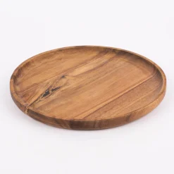 Platte Teller rund Akazienholz natur 28x2cm