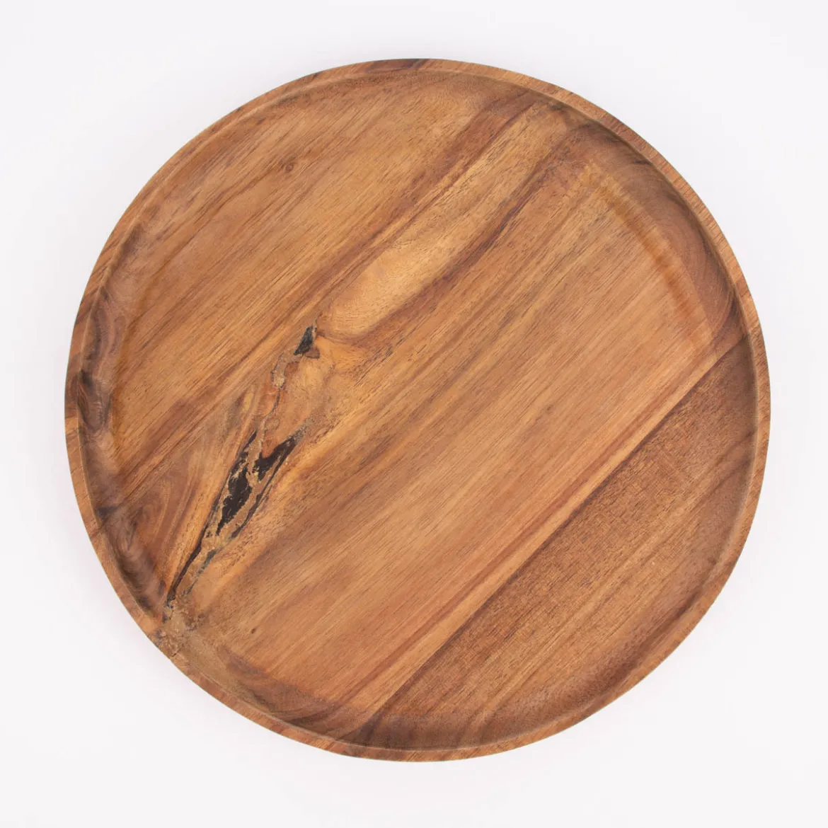 Platte Teller rund Akazienholz natur 28x2cm
