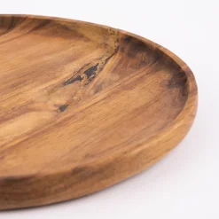 Platte Teller rund Akazienholz natur 28x2cm