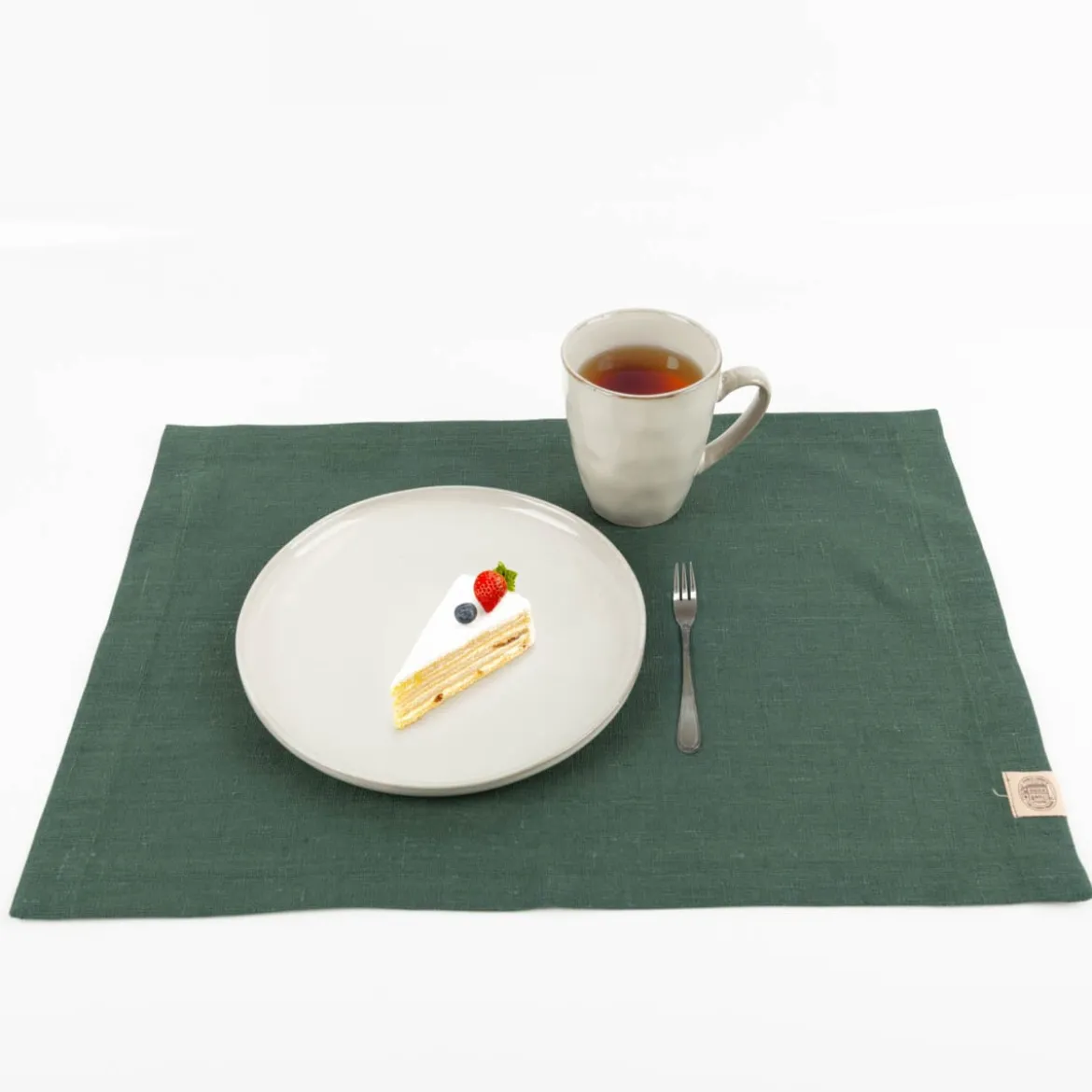 Platzset Leinen Erik 40x50cm grün Hochwertiges Tischset aus Naturfaser