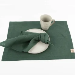 Platzset Leinen Erik 40x50cm grün Hochwertiges Tischset aus Naturfaser