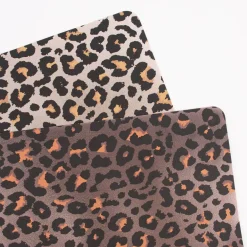Platzset Leomuster Kunststoff kupferfarbig schwarz orange 45x30cm