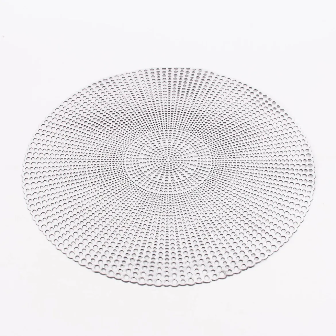 Platzset rund Punkte Kunststoff silberfarbig 40cm
