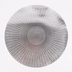 Platzset rund Punkte Kunststoff silberfarbig 40cm