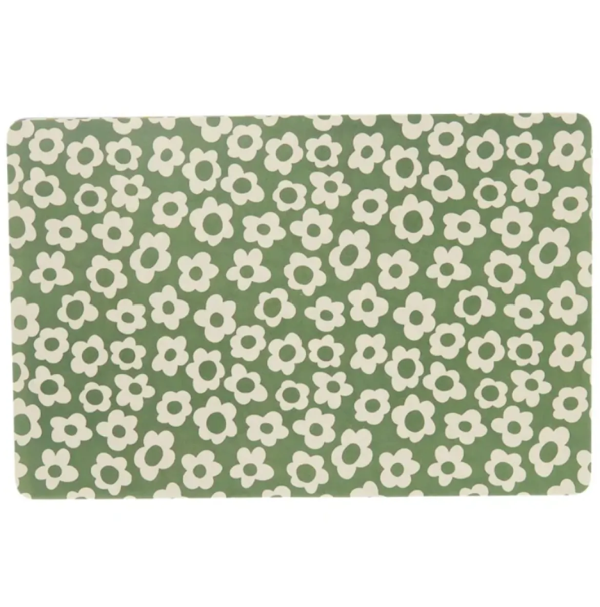 Platzset Tischset Flowers Blumen grün weiß 43x28cm