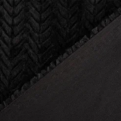 Plüsch Stoff Fellimitat Kunstfell Chevron Relief einfarbig schwarz 1,58m Breite