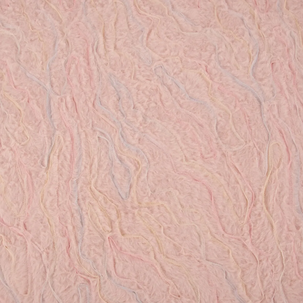 Plüsch Stoff Fellimitat Kunstfell mit Tülleffekten rosa pastell 1,38m Breite