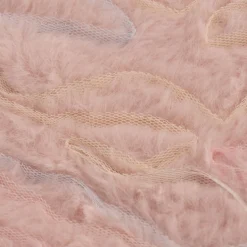 Plüsch Stoff Fellimitat Kunstfell mit Tülleffekten rosa pastell 1,38m Breite