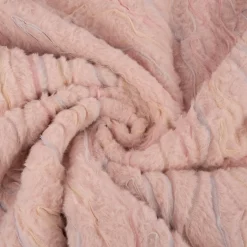 Plüsch Stoff Fellimitat Kunstfell mit Tülleffekten rosa pastell 1,38m Breite