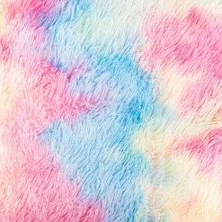 Plüsch Stoff Fellimitat Kunstfell Regenbogenfarben Langhaar bunt 1,65m Breite
