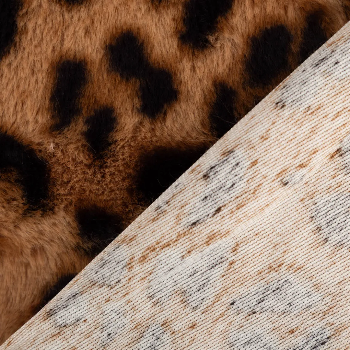 Plüschstoff Fellimitat Leopard braun 1,50m Breite