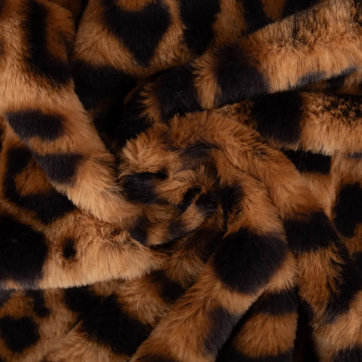 Plüschstoff Fellimitat Leopard braun 1,50m Breite