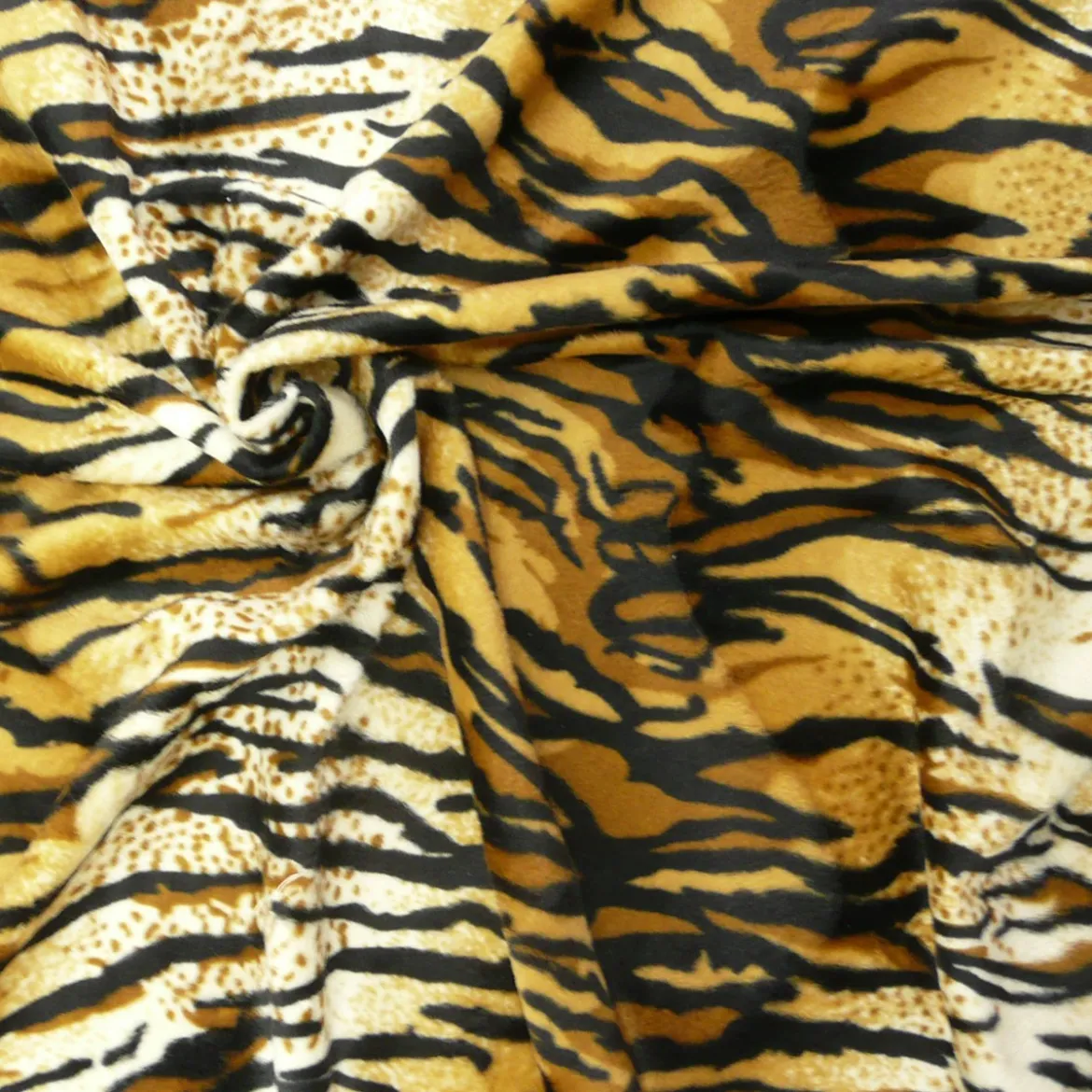 Plüsch Velour Fellstoff Fellimitat Kunstfell Stoff Tierfell Tiger