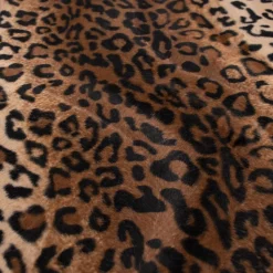 Plüsch Velours Fellstoff Fellimitat Leopard braun schwarz 1,4m Breite