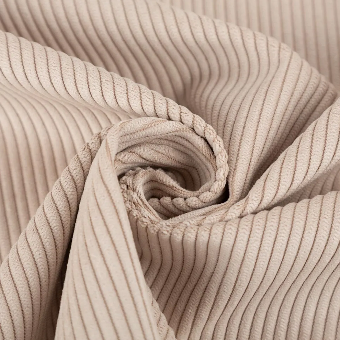 Polsterstoff Cord Stoff mit Fleckschutz schwer entflammbar uni sand 140cm Breite