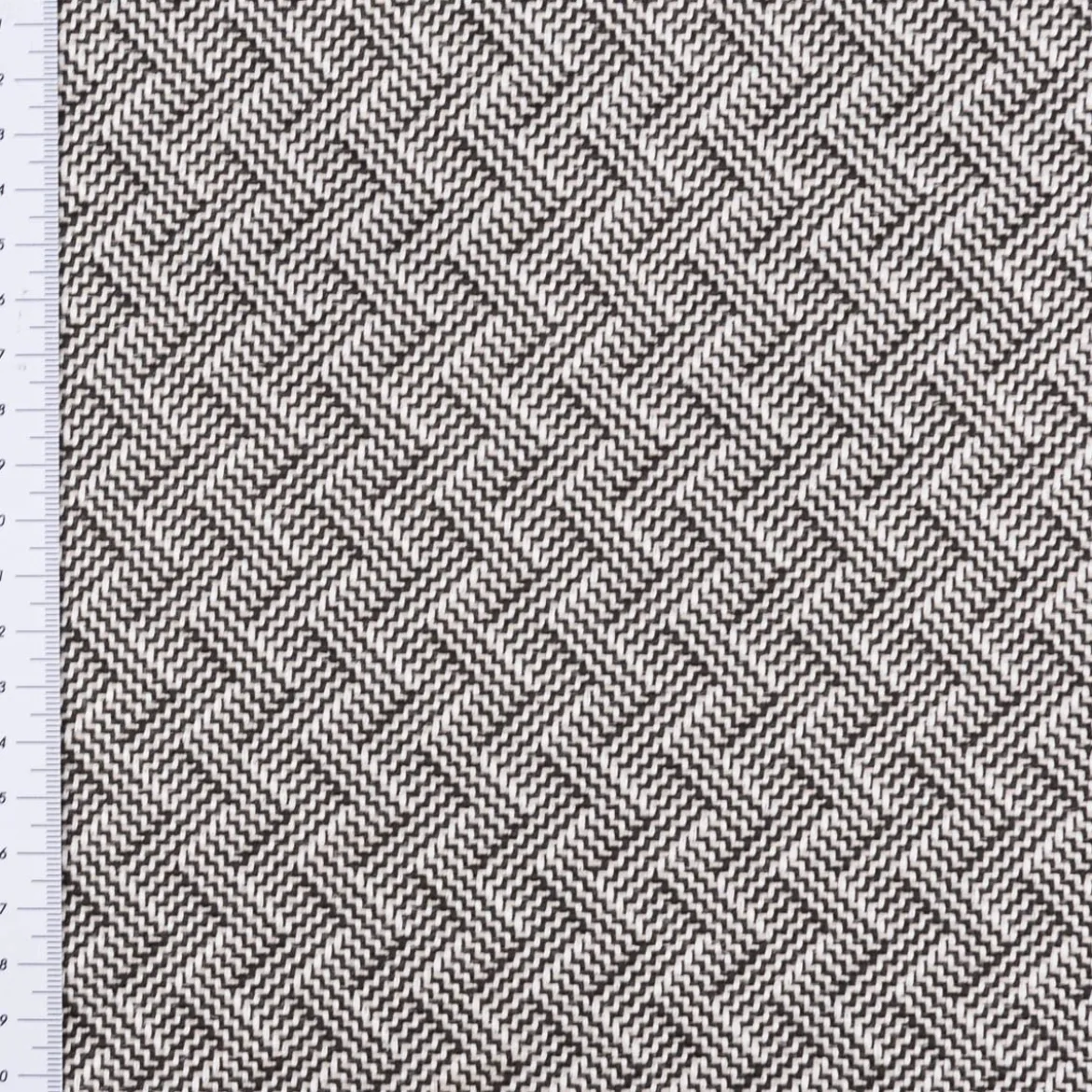 Polsterstoff Dekostoff Jacquard Flachgewebe Alba Chevron schwarz wollweiß 1,40m Breite