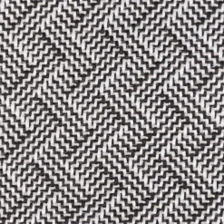 Polsterstoff Dekostoff Jacquard Flachgewebe Alba Chevron schwarz wollweiß 1,40m Breite