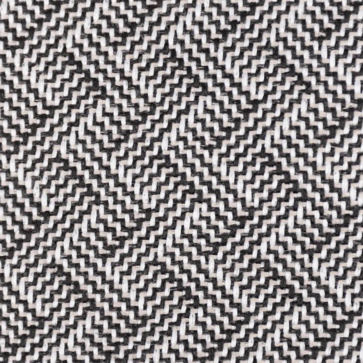 Polsterstoff Dekostoff Jacquard Flachgewebe Alba Chevron schwarz wollweiß 1,40m Breite