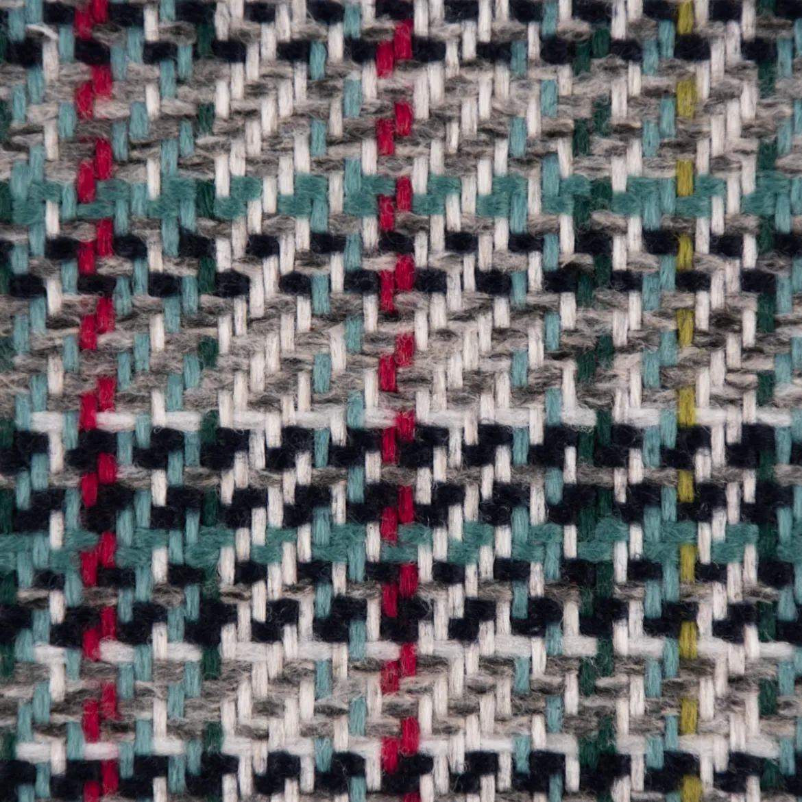 Polsterstoff Dekostoff Jacquard Flachgewebe Victoria Karo grau türkis pink 1,40m Breite