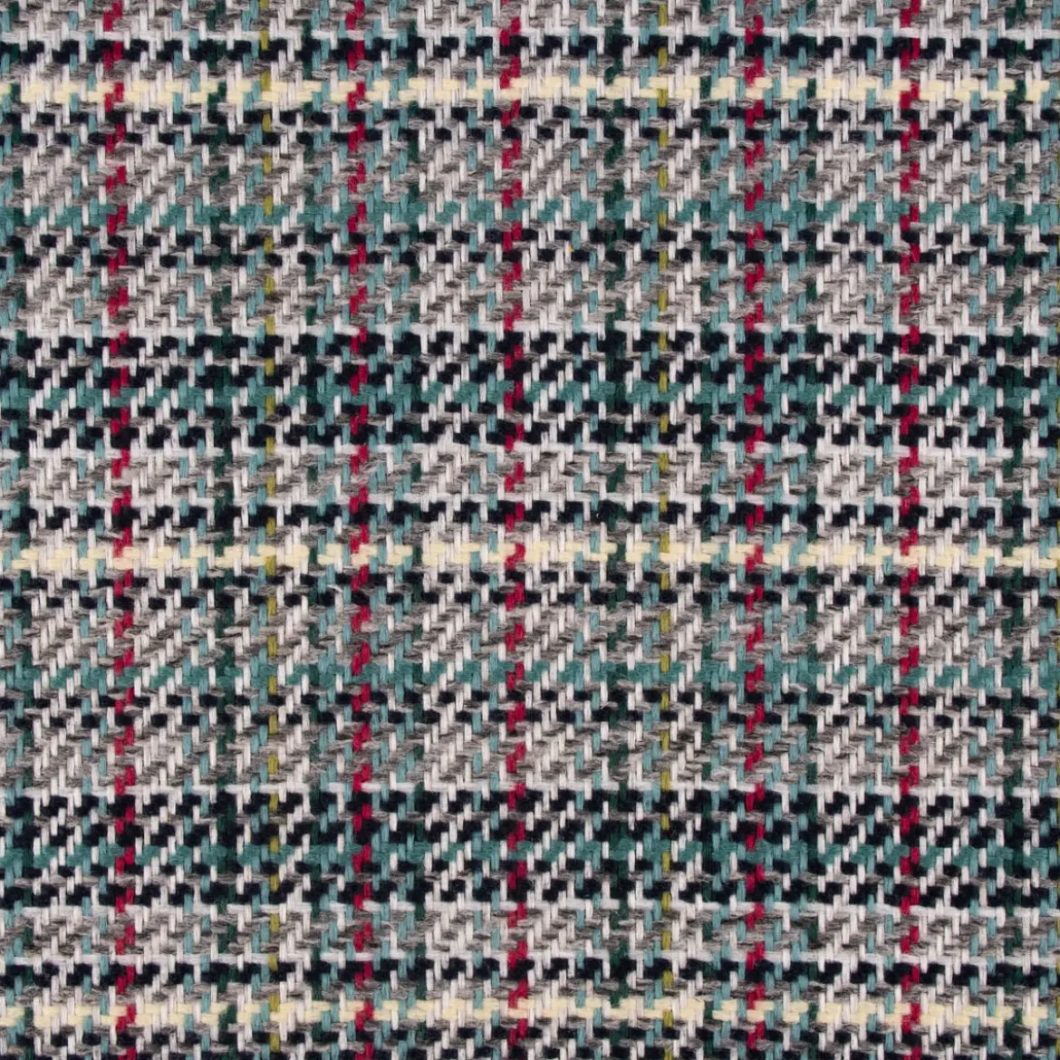 Polsterstoff Dekostoff Jacquard Flachgewebe Victoria Karo grau türkis pink 1,40m Breite