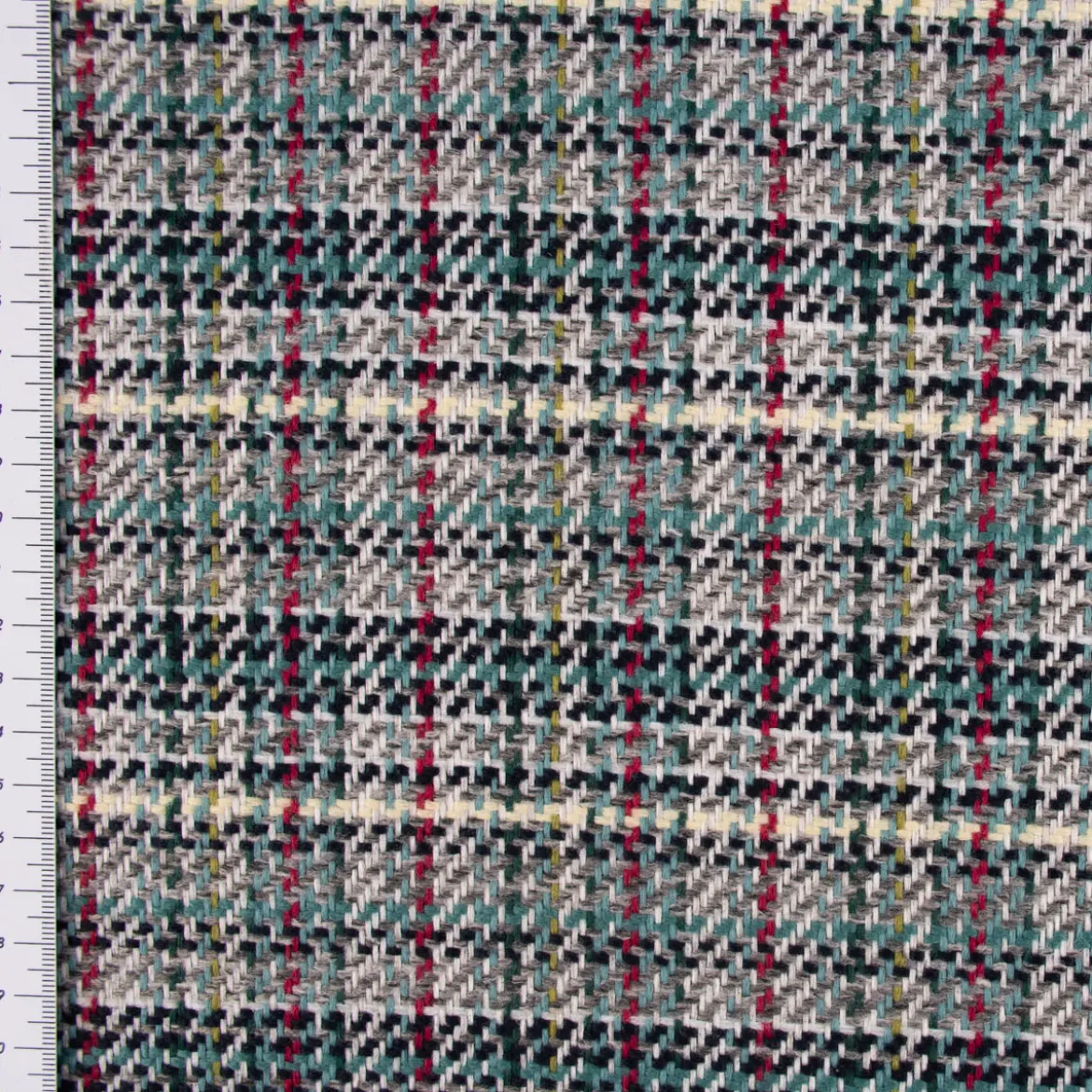 Polsterstoff Dekostoff Jacquard Flachgewebe Victoria Karo grau türkis pink 1,40m Breite