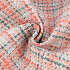 Polsterstoff Dekostoff Jacquard Flachgewebe Victoria Karo rosa türkis 1,40m Breite