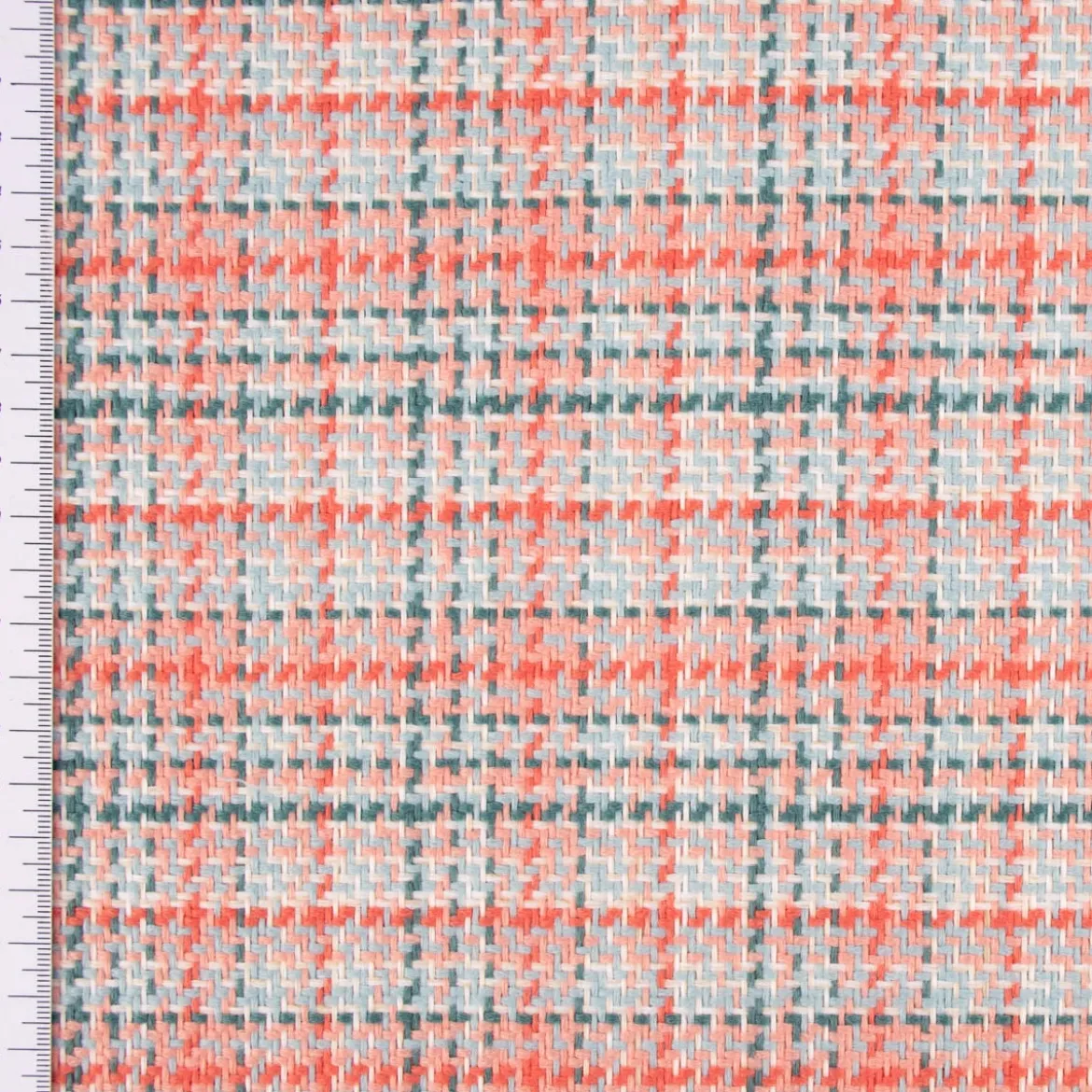 Polsterstoff Dekostoff Jacquard Flachgewebe Victoria Karo rosa türkis 1,40m Breite