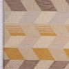 Polsterstoff Dekostoff Jacquard Flachgewebe Mira Rechtecke schräg beige gelb braun 1,40m Breite