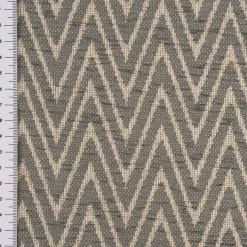 Polsterstoff Dekostoff Jacquard Flachgewebe Mira Chevron hellgrau beige 1,40m Breite