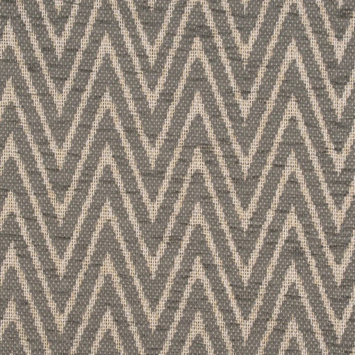 Polsterstoff Dekostoff Jacquard Flachgewebe Mira Chevron hellgrau beige 1,40m Breite