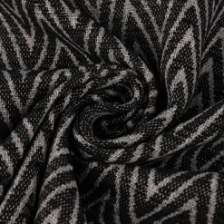 Polsterstoff Dekostoff Jacquard Flachgewebe Mira Chevron schwarz hellgrau 1,40m Breite