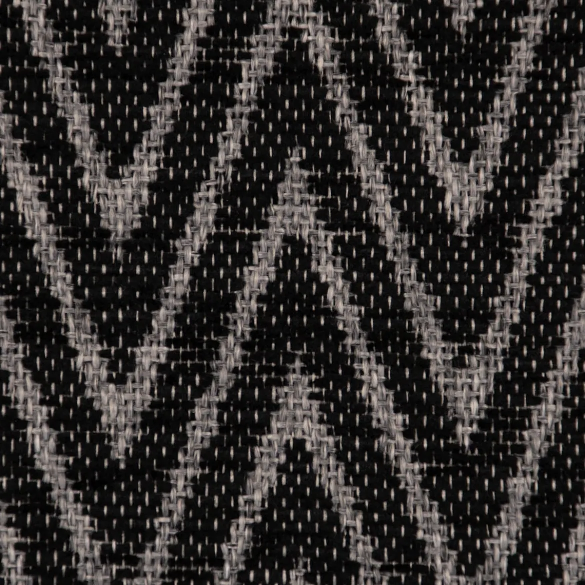 Polsterstoff Dekostoff Jacquard Flachgewebe Mira Chevron schwarz hellgrau 1,40m Breite