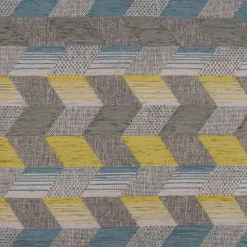 Polsterstoff Dekostoff Jacquard Flachgewebe Mira Rechtecke schräg grau blau grün 1,40m Breite