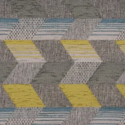 Polsterstoff Dekostoff Jacquard Flachgewebe Mira Rechtecke schräg grau blau grün 1,40m Breite