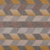 Polsterstoff Dekostoff Jacquard Flachgewebe Mira Rechtecke schräg grau gelb beige 1,40m Breite