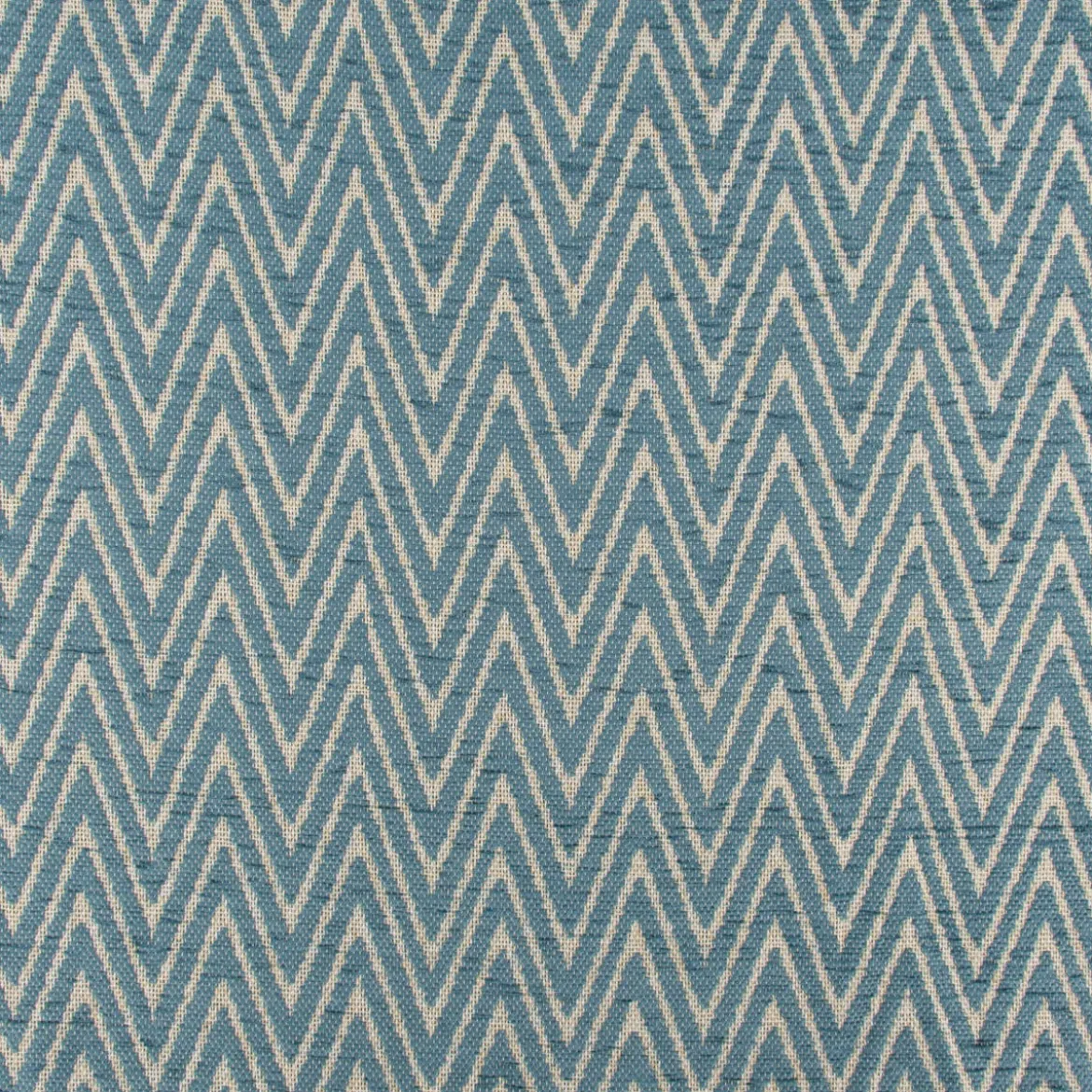 Polsterstoff Dekostoff Jacquard Flachgewebe Mira Chevron blau beige 1,40m Breite