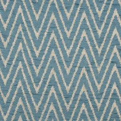 Polsterstoff Dekostoff Jacquard Flachgewebe Mira Chevron blau beige 1,40m Breite