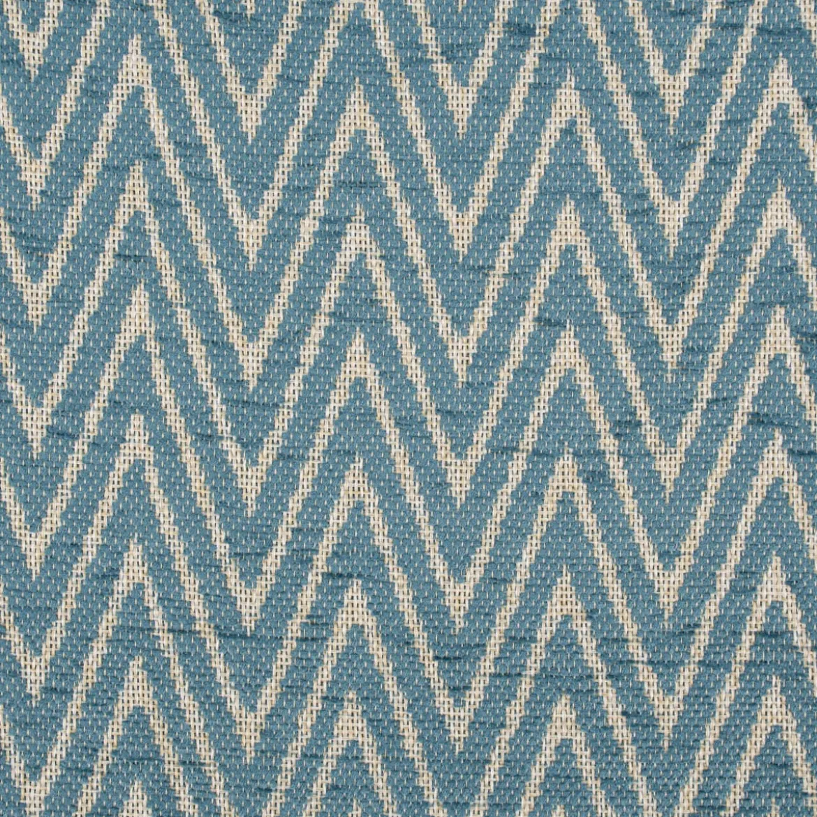 Polsterstoff Dekostoff Jacquard Flachgewebe Mira Chevron blau beige 1,40m Breite